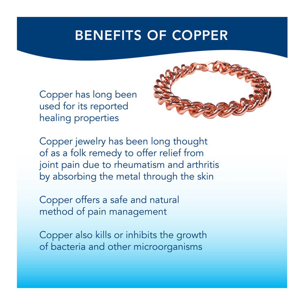 Apex Copper Bracelet Wide Link 1/2 Inch, Relief From Joint Pain, Size: 9 Inch